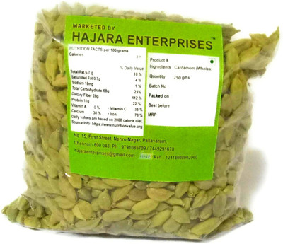 

Hajara Enterprises GREEN Cardamom 7MM(250 g)