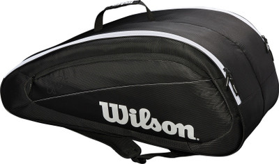 

Wilson FEDERER TEAM 12PK - BLACK/WHITE Racquet Bag(Black, Kit Bag)