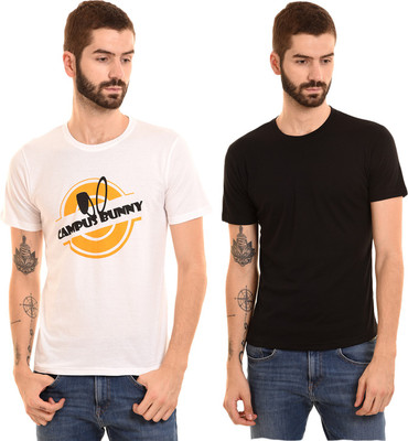 Campus Bunny Graphic Print Men Round Neck Multicolor T-Shirt(Pack of 2) Flipkart