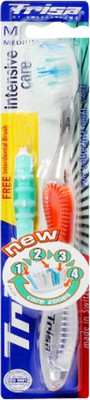 

Trisa Intensive Care Toothbrush with Free Interdental Flexible Brush - 2 mm (Medium) Soft Toothbrush