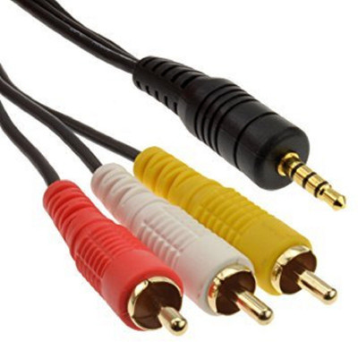

Kebilshop TV-out Cable 3.5mm Stereo TRRS Male To 3 RCA Female Composite AV Cable Adapter(Multicolor, For Home Theater)