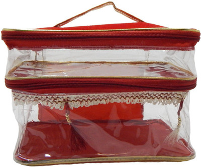 

RK Brands Velvet Portable Big Size 2 Partition Quality Material Makeup Vanity Box(Maroon)