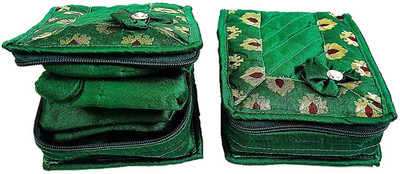 

FORE TREND Jewellery Kit / Wedding Collection Gift of 2 Pcs Set -Heavy Quilted Material, Multi purpose-Green Vanity Box(Green)
