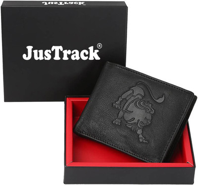 

JusTrack Men Black Genuine Leather Wallet(1 Card Slot)