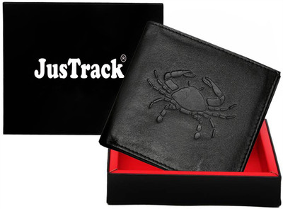 

Justrack Men Black Genuine Leather Wallet(1 Card Slot)