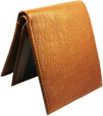 Rozvolt Men Casual Tan Artificial Leather Wallet(3 Card Slots)