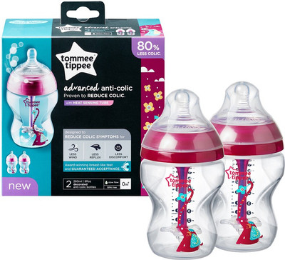 

Tommee Tippee Anticolic Heat Sensing Bottles set -2pcs - 260 ml(Red)