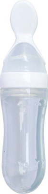 

GJE BPA Free Squeeze Style Bottle Feeder with Dispensing Spoon for Infant Newborn Toddler Semi Solid Food Supplement - 90 ml(White)