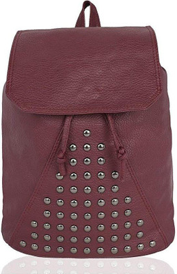 

Kleio Designer Studded PU Backpack for Women/ Girls for College/Outings 20 L Backpack(Maroon)