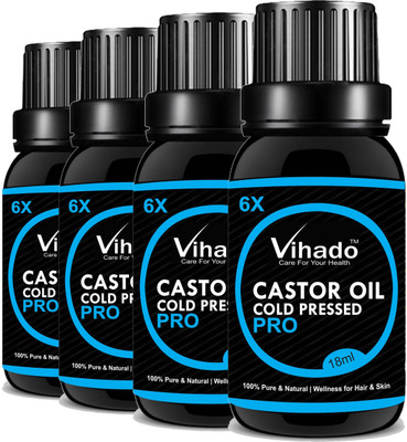 

VIHADO 6x PRO Cold pressed castor oil Hair Oil (18 gm) (Pack of 4)(18 ml)