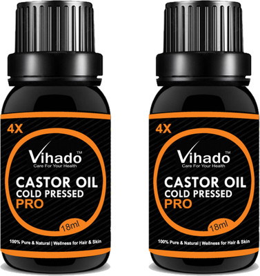 

VIHADO 4x PRO Cold-Pressed 100% Pure Castor Oil 4x PRO (18 gm) (Pack of 2)(18 ml)