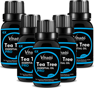 

VIHADO 6x PRO Tea Tree Essential Oil for Skin, Hair and Acne care (18 gm) (Pack of 5)(18 ml)