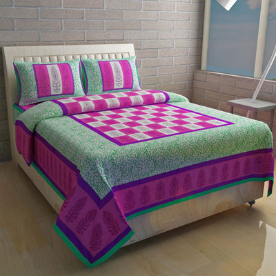 

Krish Home Furnishing 250 TC Cotton Double Checkered Bedsheet(Pack of 10, Multicolor)