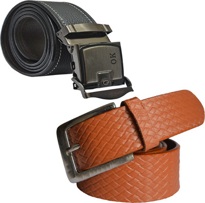 

LOOPA Men Casual Black, Tan Synthetic Belt, Multicolor