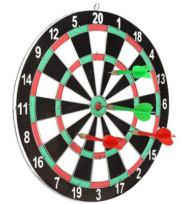 

Shopat7 12 Inch 2 in 1 Dart Board Set with 2 Dart Multi Color Board Game