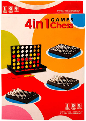 

TINEE Chess Game Set, 4-in- 1 Chess Multipurpose Chess Board Game Board Game