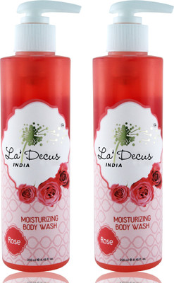 

La'Decus Paraben Free Moisturizing Rose Fragrance Body Wash For Women And Men Combo Pack of 2 (250ml Each)(250 ml, Pack of 2)
