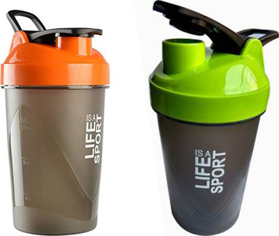

Starglare LIFE IS A SPORT FINEST QUALITY SIPPER/SHAKER BOTTLE FOR BOYS AND GIRLS/COMBO OF 2 500 ml Shaker(Pack of 2, Orange, Green), Green;orange