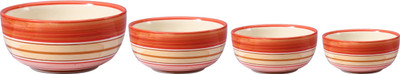 

Caffeine Serving Bowl Set Ceramic/Stoneware in Orange Illusion (1 Large, 1 Medium, 1 Semi-Medium & 1 Small Bowl) (Set of 4) Handmade by Caffeine Stoneware Bowl Set(Orange, White, Pack of 4)