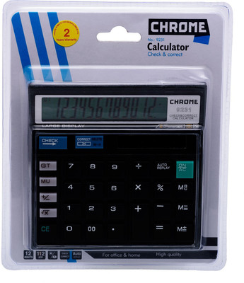 

Chrome Calculator 9231 Blister Basic Calculator(12 Digit), Black