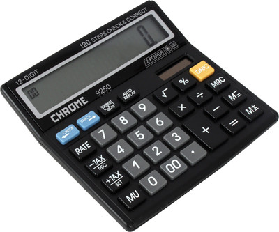 

Chrome 9250 Check & Correct Basic Calculator(12 Digit), Black