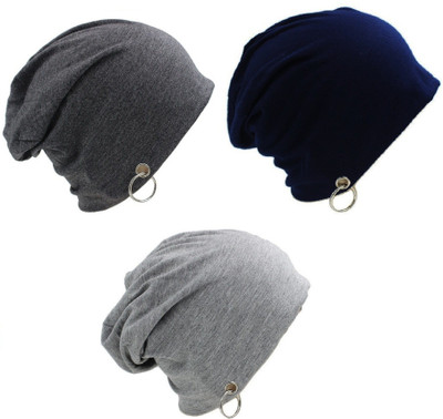 FashMade Solid Beanie Cap(Pack of 3)