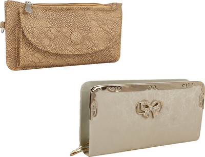 

Fillincart Casual, Formal, Party Beige, Gold Clutch