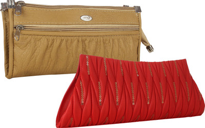 

Fillincart Casual, Formal, Party Beige, Red Clutch