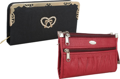 

Element Cart Casual, Formal, Party Maroon, Black Clutch, Black;maroon