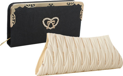 

Element Cart Casual, Formal, Party White, Black Clutch, Black;white
