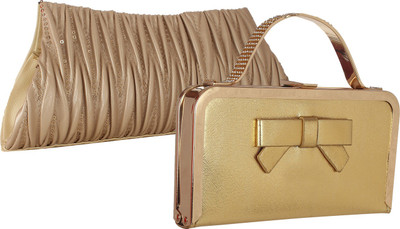 

Fillincart Casual, Formal, Party Beige, Gold Clutch