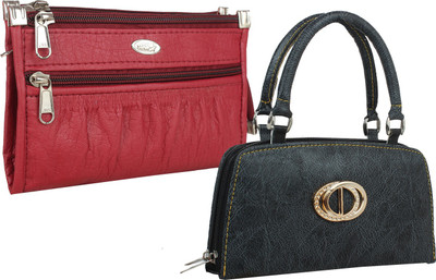 

Element Cart Casual, Formal, Party Maroon, Black Clutch, Black;maroon