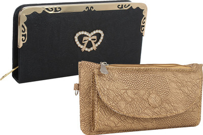 

Fillincart Casual, Formal, Party Beige, Black Clutch