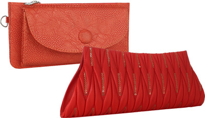 

Element Cart Casual, Formal, Party Tan, Red Clutch, Red;tan