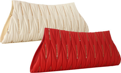 

Element Cart Casual, Formal, Party White, Red Clutch, Red;white