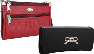 

Element Cart Casual, Formal, Party Maroon, Black Clutch, Black;maroon