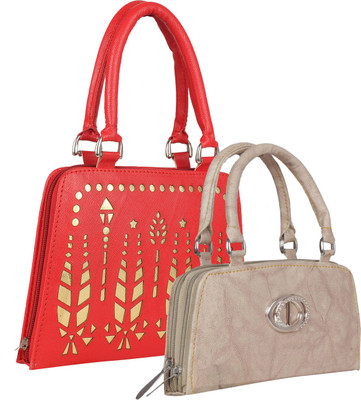 

Element Cart Casual, Formal, Party Red, Beige Clutch, Beige;red