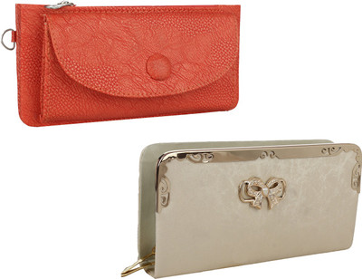 

Element Cart Casual, Formal, Party Tan, Gold Clutch, Gold;tan