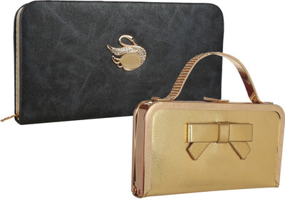 

Fillincart Casual, Formal, Party Black, Gold Clutch