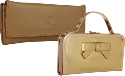 

Element Cart Casual, Formal, Party Beige, Gold Clutch