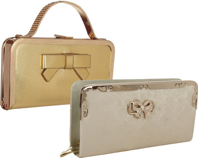 

Element Cart Casual, Formal, Party Gold Clutch