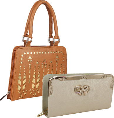

Fillincart Casual, Formal, Party Orange, Gold Clutch, Gold;orange