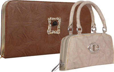 

Fillincart Casual, Formal, Party Brown, Beige Clutch, Beige;brown