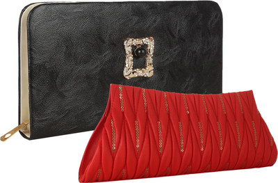

Element Cart Casual, Formal, Party Black, Red Clutch