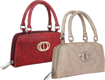 

Element Cart Casual, Formal, Party Red, Beige Clutch, Beige;red