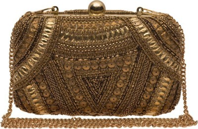 

The Indian Handicraft Store Party Gold Clutch