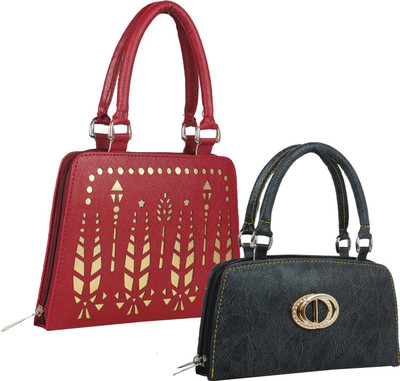 

Fillincart Casual, Formal, Party Maroon, Black Clutch, Black;maroon