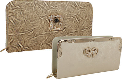 

Element Cart Casual, Formal, Party Beige, Gold Clutch