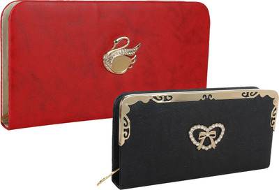 

Element Cart Casual, Formal, Party Red, Black Clutch, Black;red
