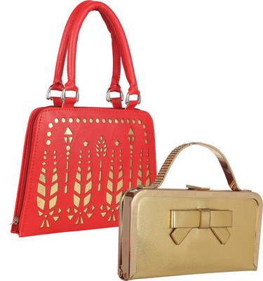 

Fillincart Casual, Formal, Party Red, Gold Clutch, Gold;red